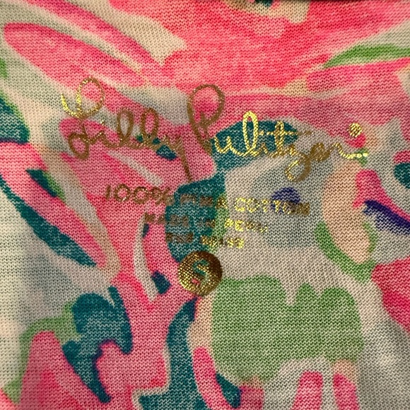 Lilly Pulitzer Pink Pima Cotton Toucan Tank Top Size Small - Picture 7 of 8